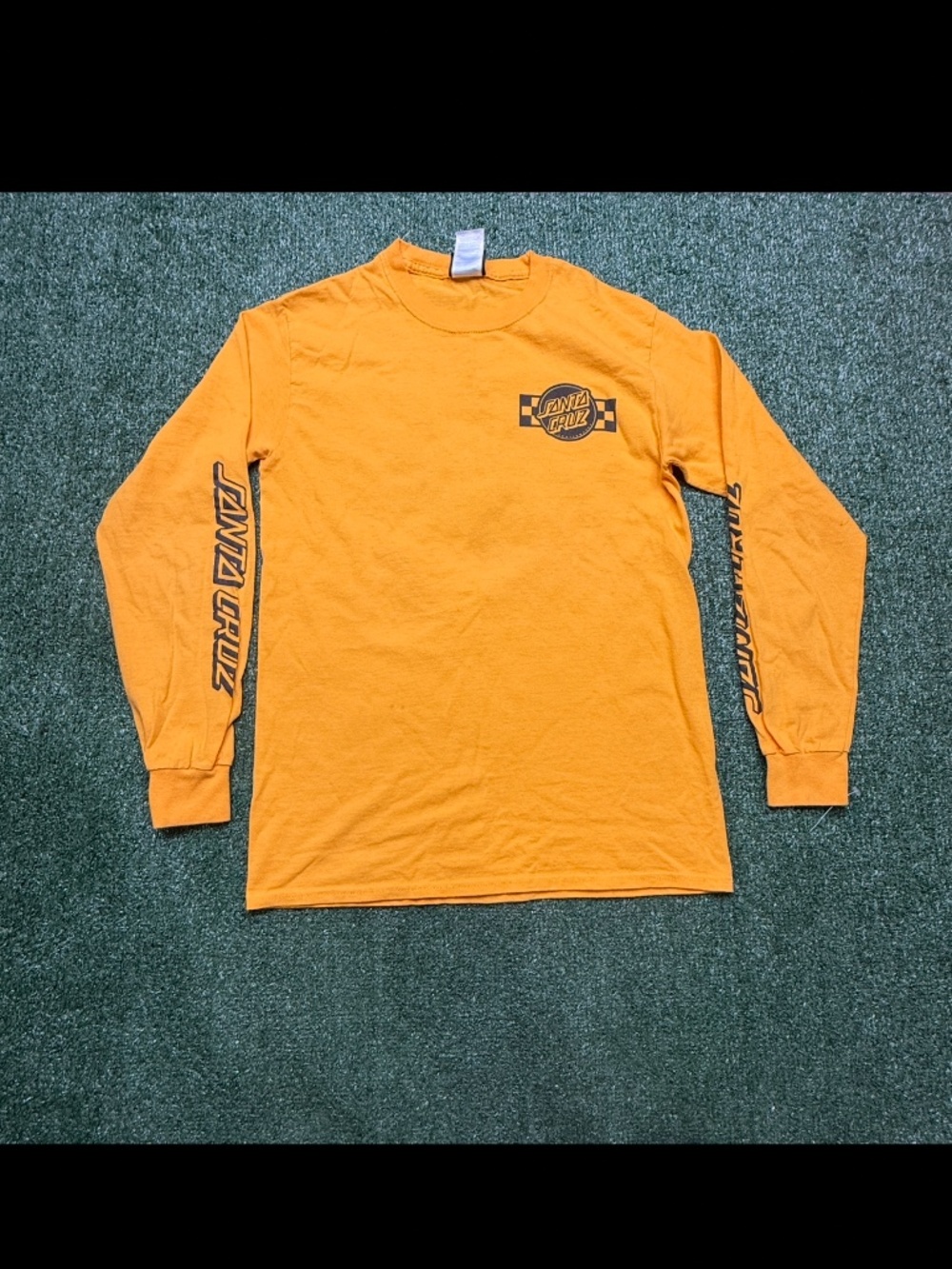 Santa Cruz T Shirt Mens Size S Yellow Long Sleeve Crew Neck